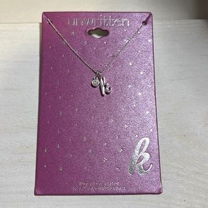 UNWRITTEN initial K necklace NÉW on card